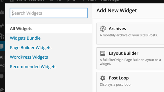 Widget Groups
