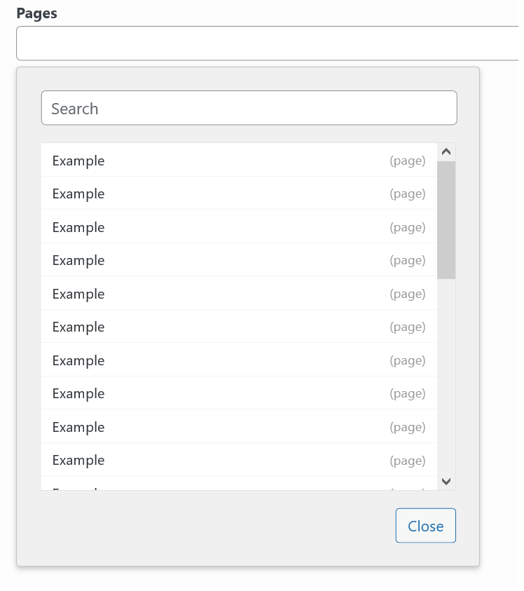 autocomplete Form field