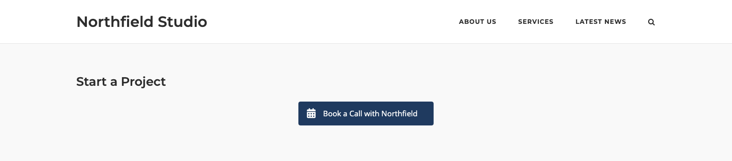 A centered button with a calendar icon on the front end