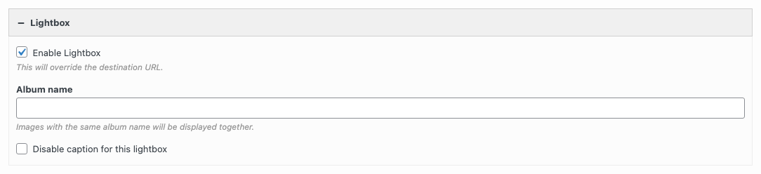 Premium Lightbox settings in the Image Grid widget