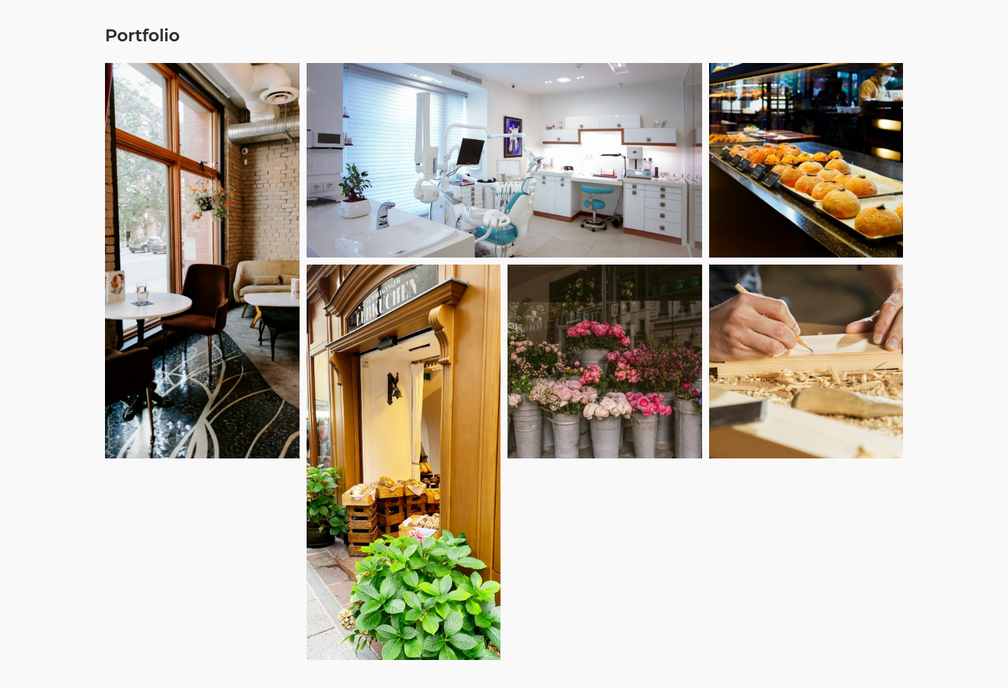 A masonry image gallery on the front end