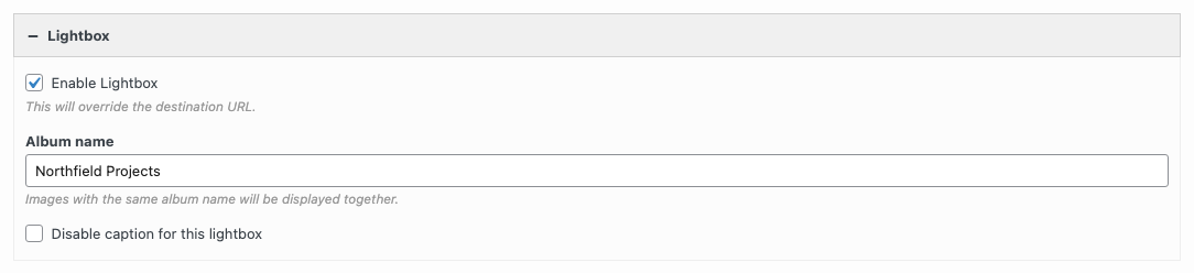 Premium Lightbox settings in the Simple Masonry widget