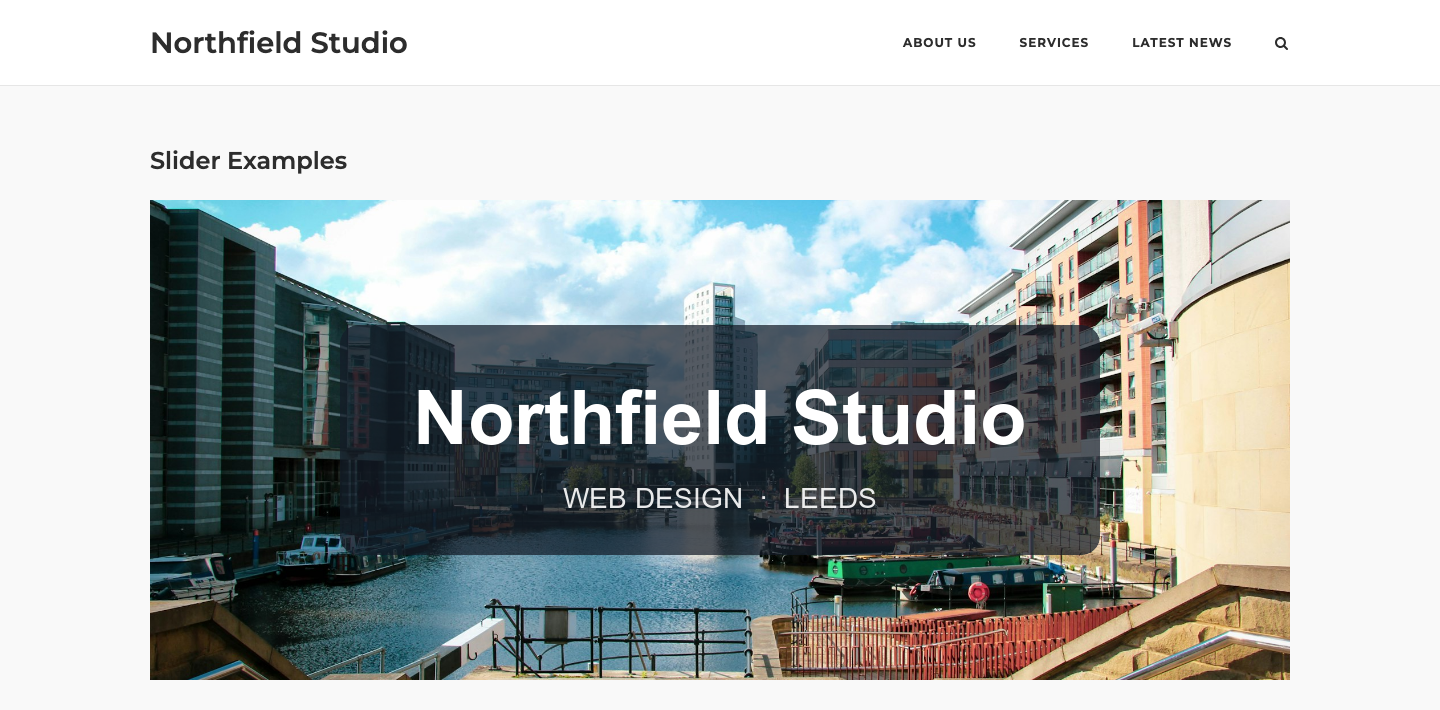 A slider frame with a foreground image on a background image