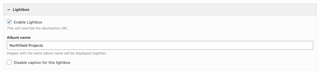 Premium Lightbox settings in the Image Slider widget