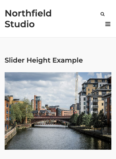 A slider frame on a mobile screen with a shorter height