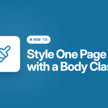 Style One Page with a Body Class