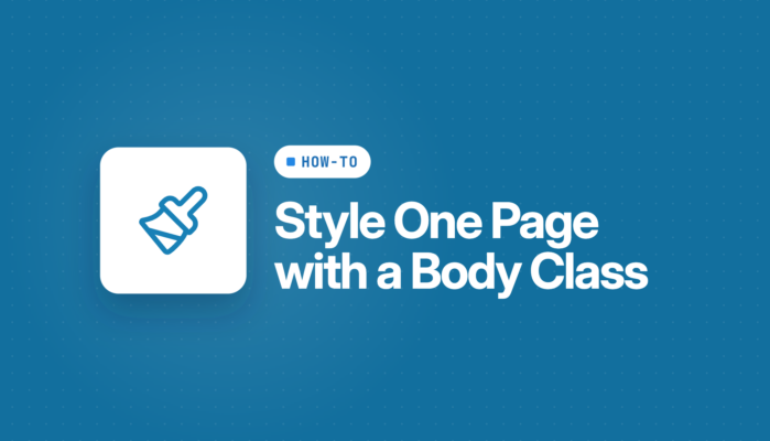 Style One Page with a Body Class